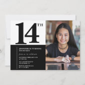 Foto 14e verjaardagsuitnodigingen Elegant Chic Kaart (Voorkant)