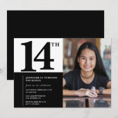 Foto 14e verjaardagsuitnodigingen Elegant Chic Kaart (Voorkant / Achterkant)