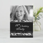 Foto 16th Birthday Party Invitations Kaart (Staand voorkant)