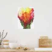 Foto: 18 x 24 inch, abstracte bloem poster (Keuken)