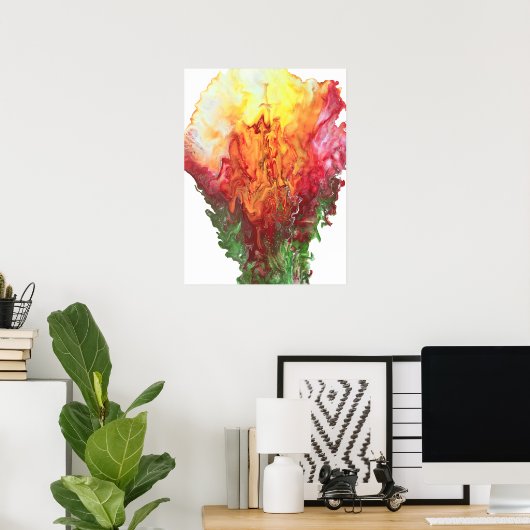 Foto: 18 x 24 inch, abstracte bloem poster (Thuiskantoor)