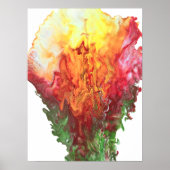 Foto: 18 x 24 inch, abstracte bloem poster (Voorkant)