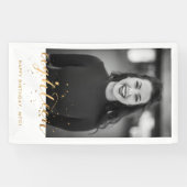 Foto 18e verjaardag gouden confetti spandoek (Horizontaal)