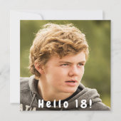 Foto 18e verjaardag hallo 18 jongen kaart (Voorkant)