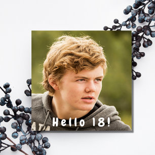 Foto 18e verjaardag hallo 18 jongen kaart