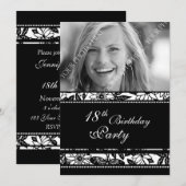 Foto 18e verjaardag van uitnodigingen (Voorkant / Achterkant)