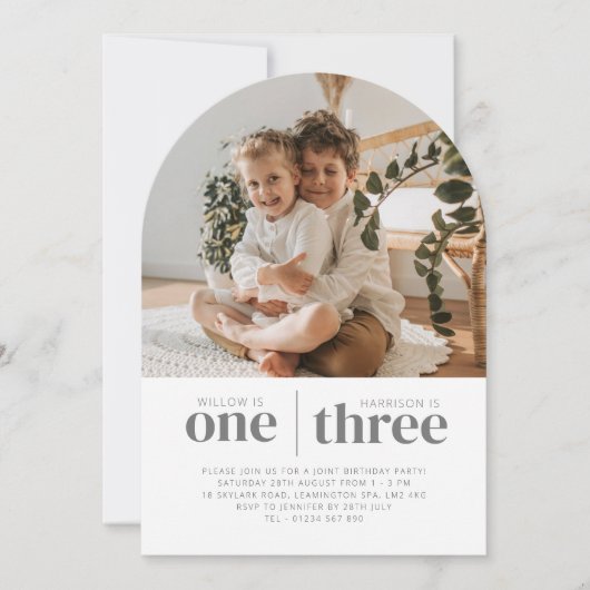 Foto 1e en 3e Boog gezamenlijke verjaardag Kaart (Voorkant)