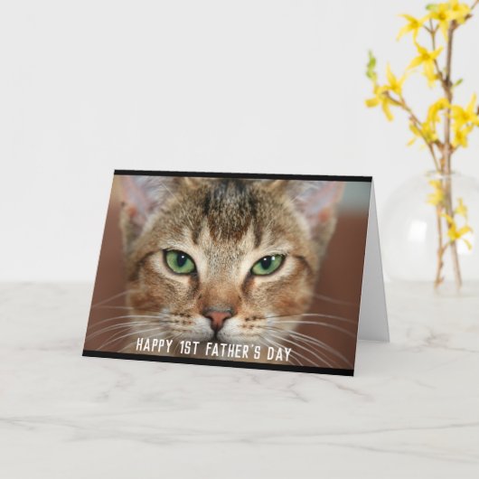 Foto 1e Vaderdag van Cat Kaart (Gele Bloem)