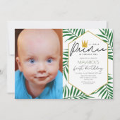 FOTO - 1e verjaardag Little Prince Leaf uitnodigin Kaart (Voorkant)