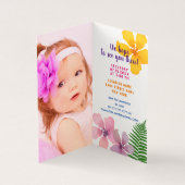 Foto 1e verjaardag Luau uitnodiging (Binnen)