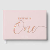 Foto 1e verjaardag Script Pink Gastenboek (Voorkant)