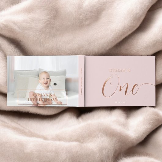 Foto 1e verjaardag Script Pink Gastenboek