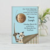 Foto 1st Birthday Fisherman Invitation Kaart (Staand voorkant)