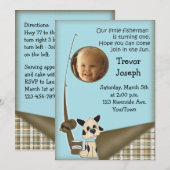 Foto 1st Birthday Fisherman Invitation Kaart (Voorkant / Achterkant)