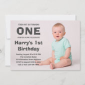 Foto 1st Birthday Invitation | Eerste verjaardag Kaart (Voorkant)