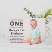 Foto 1st Birthday Invitation | Eerste verjaardag Kaart (Staand voorkant)
