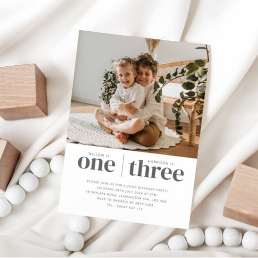 Foto 1st en 3rd Joint Birthday Kaart