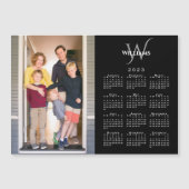 Foto 2023: Calendar Monogram Name Black Magnet (Voorkant)