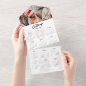 Foto 2024 Kalender Script Vrolijke Kerstvakantie All In One Uitnodiging (Afscheurbaar)