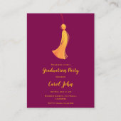 Foto 2025 Afstuderen Tassel Party Mini Uitnodiging Informatiekaartje (Voorkant)