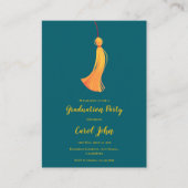 Foto 2025 Afstuderen Tassel Party Mini Uitnodiging Informatiekaartje (Voorkant)