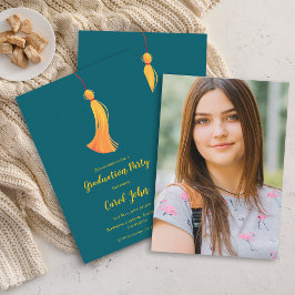 Foto 2025 Afstuderen Tassel Party Mini Uitnodiging Informatiekaartje