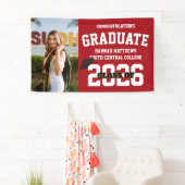 Foto 2025 Rode Afstudeerbanner Met Hoed Spandoek (Insitu)