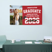 Foto 2025 Rode Afstudeerbanner Met Hoed Spandoek (Beurs)