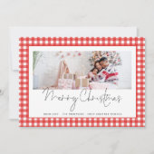 Foto 2026 Kalender Red Gingham Vrolijk Kerstfeest Feestdagenkaart (Voorkant)