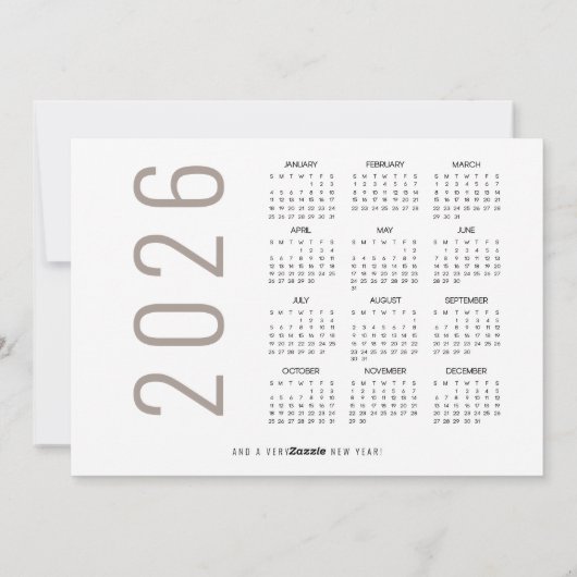 Foto 2026 Kalendercrème Gingham Merry Christmas Feestdagenkaart (Achterkant)