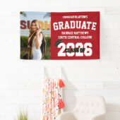 Foto 2026 Rode Afstudeerbanner Met Hoed Spandoek (Insitu)