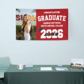 Foto 2026 Rode Afstudeerbanner Met Hoed Spandoek (Beurs)