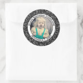 Foto | 20e Willekeurig Nummerpatroon Zwart/Wit Ronde Sticker (Tas)