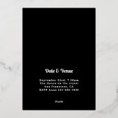 Foto 21st Birthday Black Gold Foil Invitation Folie Uitnodiging (Achterkant)