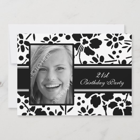 Foto 21st Birthday Party Invitations Kaart (Voorkant)