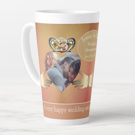 Foto 23rd Wedding Jubileum Topaz Claddagh Lat Latte Mok (Linkerhoek)