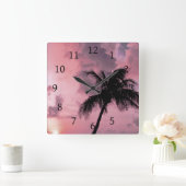 Foto 24 palmbomen vierkante klok (Huis)