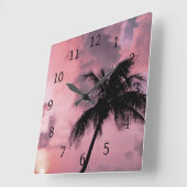 Foto 24 palmbomen vierkante klok (Hoek)