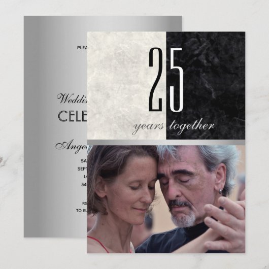 Foto 25e trouwdag kaart (Voorkant / Achterkant)
