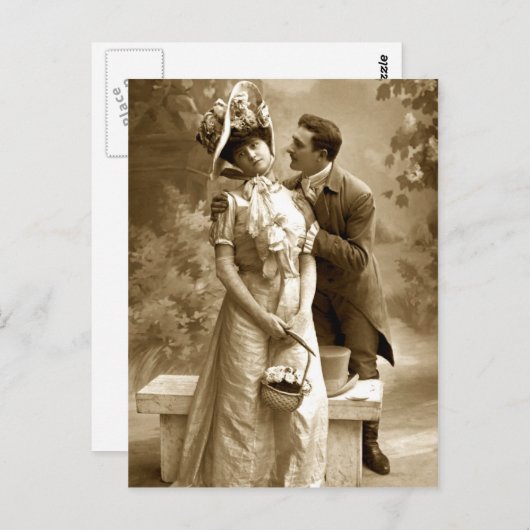  foto 2 liefhebbers briefkaart (Voorkant / Achterkant)