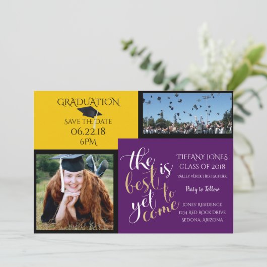 FOTO 2-LIJST en KIES UW KLEURENAfstuderen Kaart (Staand voorkant)