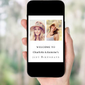 Foto 2 personen verjaardag modern welkom poster