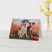 Foto, 2 westerne honden kaart (Gele Bloem)