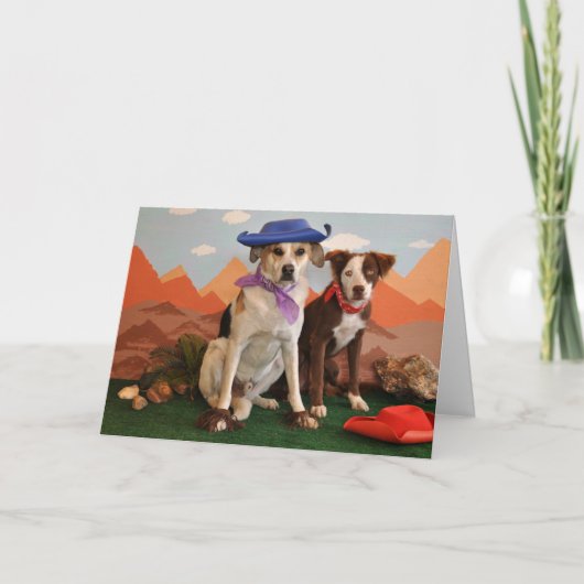 Foto, 2 westerne honden kaart (Voorkant)