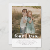 Foto 2e en 4e gezamenlijke verjaardag uitnodiging (Voorkant)