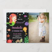 Foto 2e Kleine Oranje Zeemeermin Verjaardag Kaart (Voorkant)