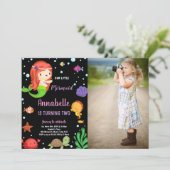 Foto 2e Kleine Oranje Zeemeermin Verjaardag Kaart (Staand voorkant)