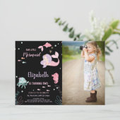 Foto 2e Onze Kleine Roze Zeemeermin Verjaardag Kaart (Staand voorkant)