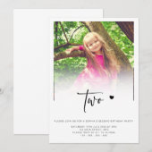 Foto 2e verjaardag TWEE hartverwarmingstoestel Kaart (Voorkant / Achterkant)