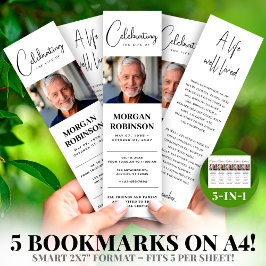 Foto 2x7" DIY Elegant Funeral Bladwijzer Sjabloon